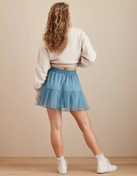 AE High-Waisted Tulle Mini Skirt - Image 2