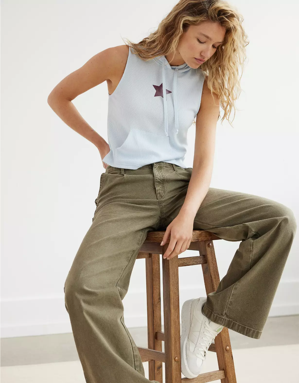 AE X The Ziegler Sisters Sleeveless Hoodie Tee