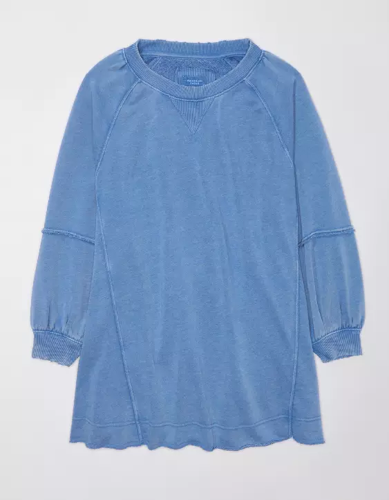 AE Long-Sleeve Fleece Babydoll Dress - Image 3