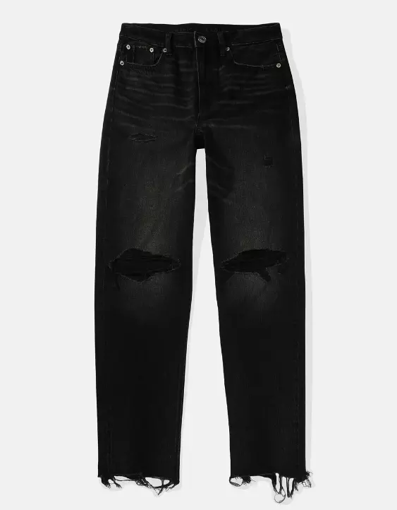 AE Strigid Ripped Super High-Waisted Baggy Straight Jean - Image 3