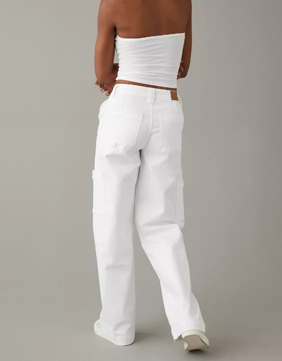 AE Stretch Super High-Waisted Cargo Baggy Wide-Leg Jean - Image 2