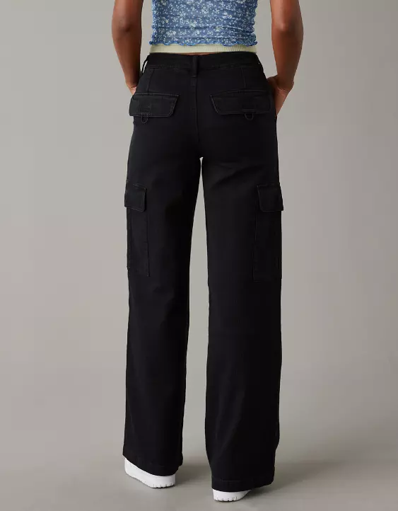 AE Stretch Super High-Waisted Baggy Wide-Leg Cargo Pant - Image 2