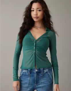 AE Mesh Button-Up Shirt