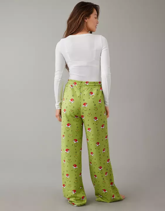 AE Grinch Fleece Wide-Leg PJ Pant - Image 3