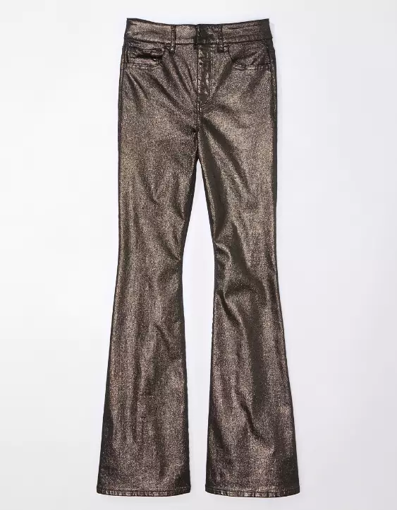 AE Stretch Glitter Super High-Waisted Flare Pant - Image 3