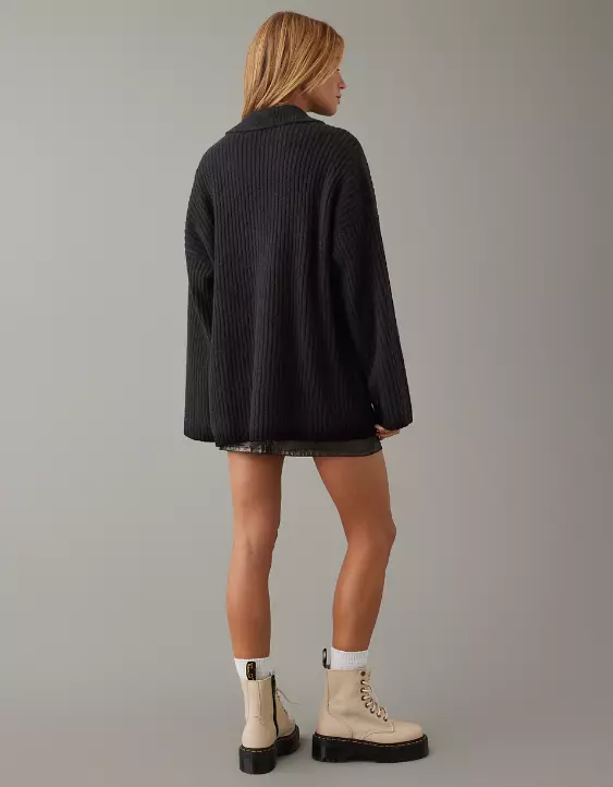 AE Collared Button-Front Cardigan - Image 2