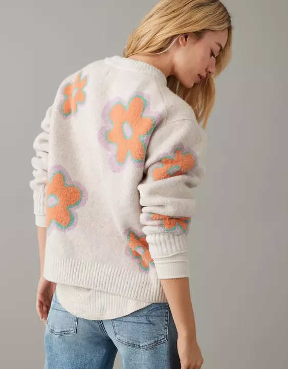 AE Floral Crew Neck Sweater - Image 2