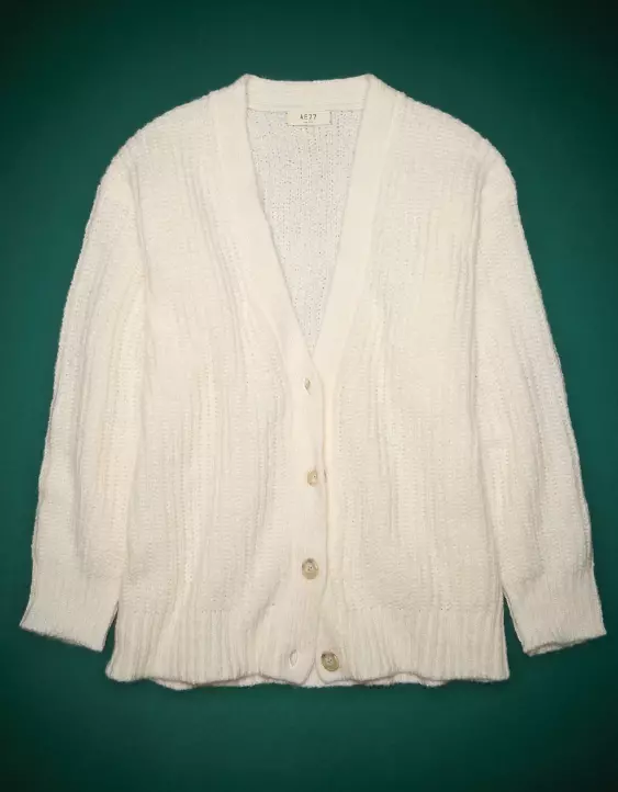 AE77 Premium Mohair Boyfriend Cardigan - Image 3