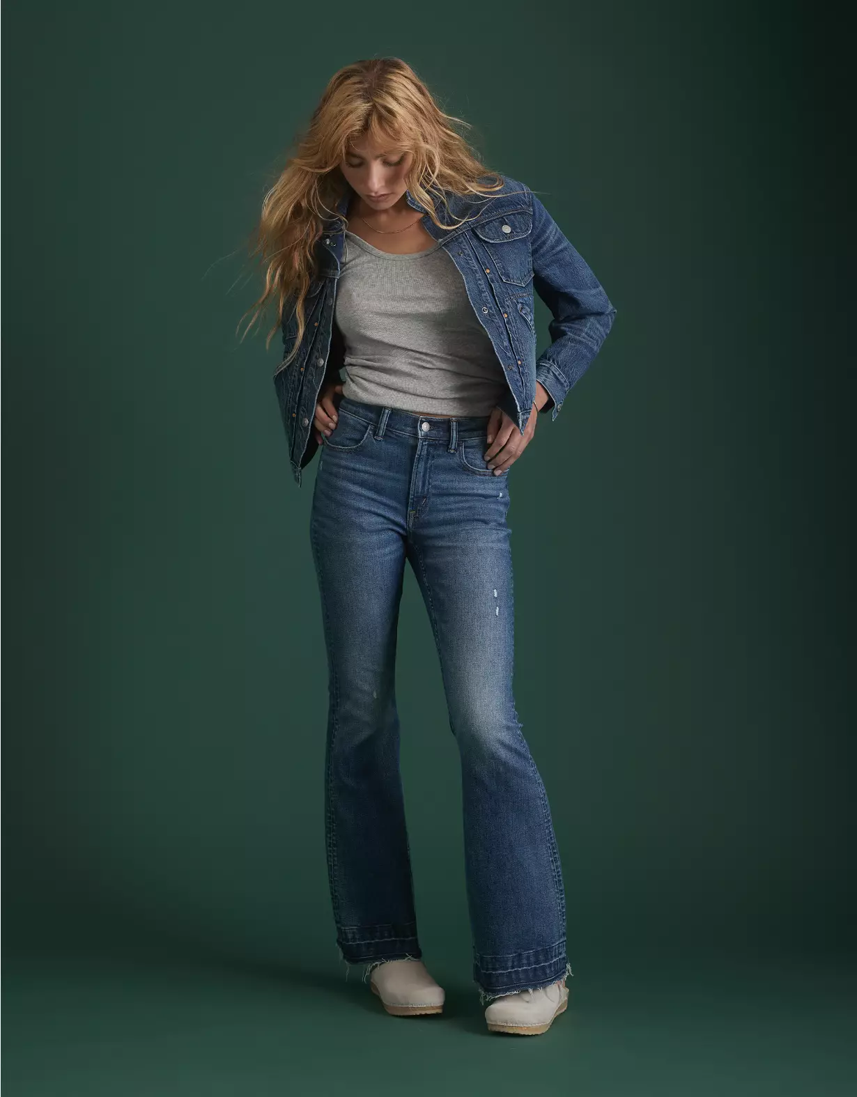 AE77 Premium High-Waisted Flare Jean