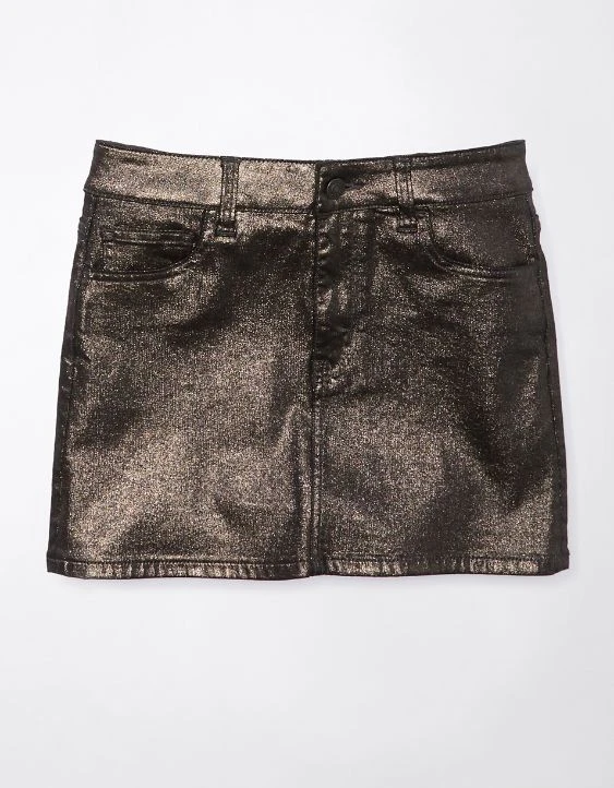 AE High-Waisted Glitter Mini Skirt - Image 3